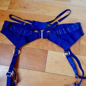 Honey Birdette Elvis navy garter belt - size M
